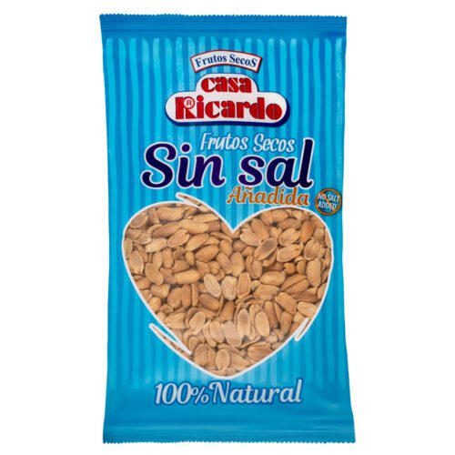 Cacahuete repelado tostado sin sal. Envase 250gr.