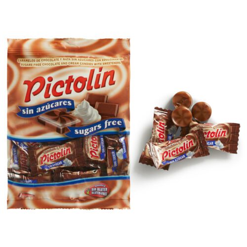 Caramelo Pictolin Chocolate Nata Sin Azúcar