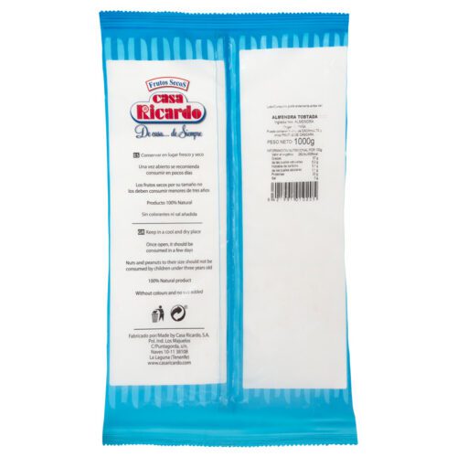 Almendra tostada sin sal. Envase 1kg.