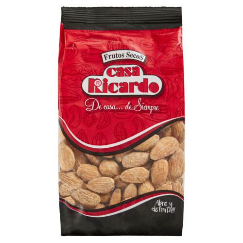 Almendra largueta tostada con sal. Envase de 200gr.
