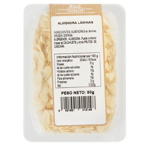 Almendras láminas. 120gr.