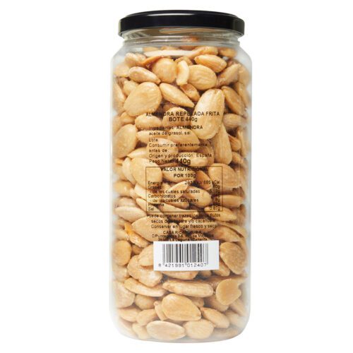 Almendra repelada frita. Bote 440gr.