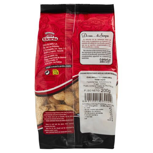Cacahuete cáscara tostado 200gr.