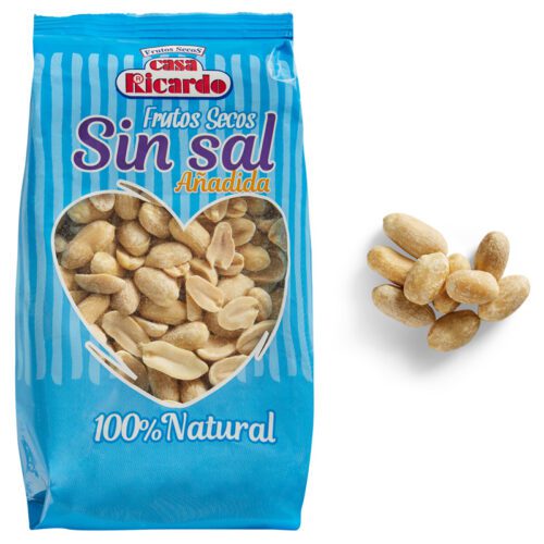 Cacahuete tostado sin sal. Envase 250gr.