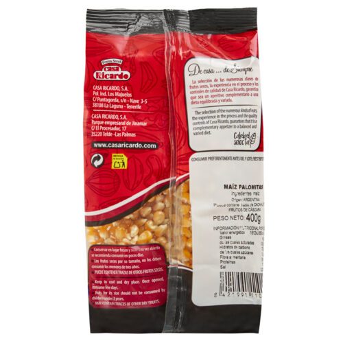Maíz crudo palomitas 400gr