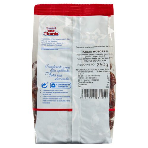 Pasas moscatel 250gr.