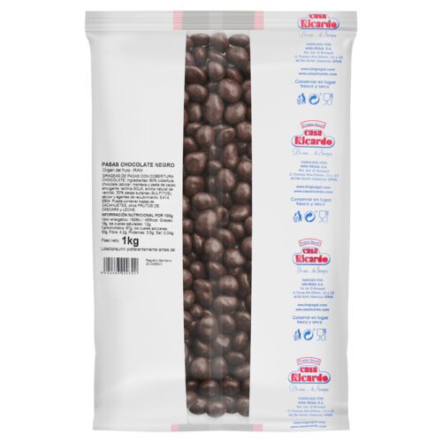 Pasas chocolate negro. Envase 1kg.